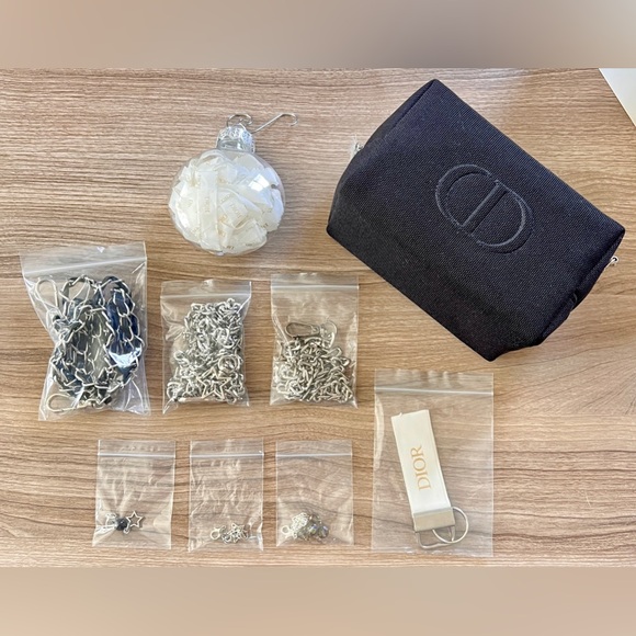 Dior Crossbody Bag Cosmetic Makeup Pouch Silver Hardware Star Charms and Straps - Picture 2 of 15